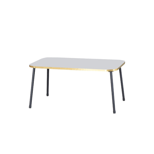 Mercer41 White Coffee Table With Black Metal Legs,Coffee Table With